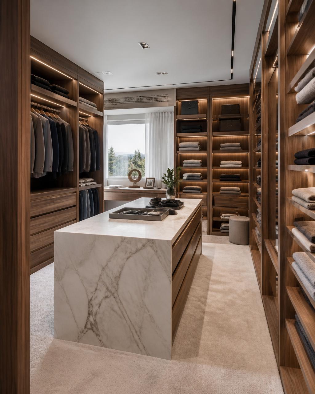 Custom walk-in closet in a California home