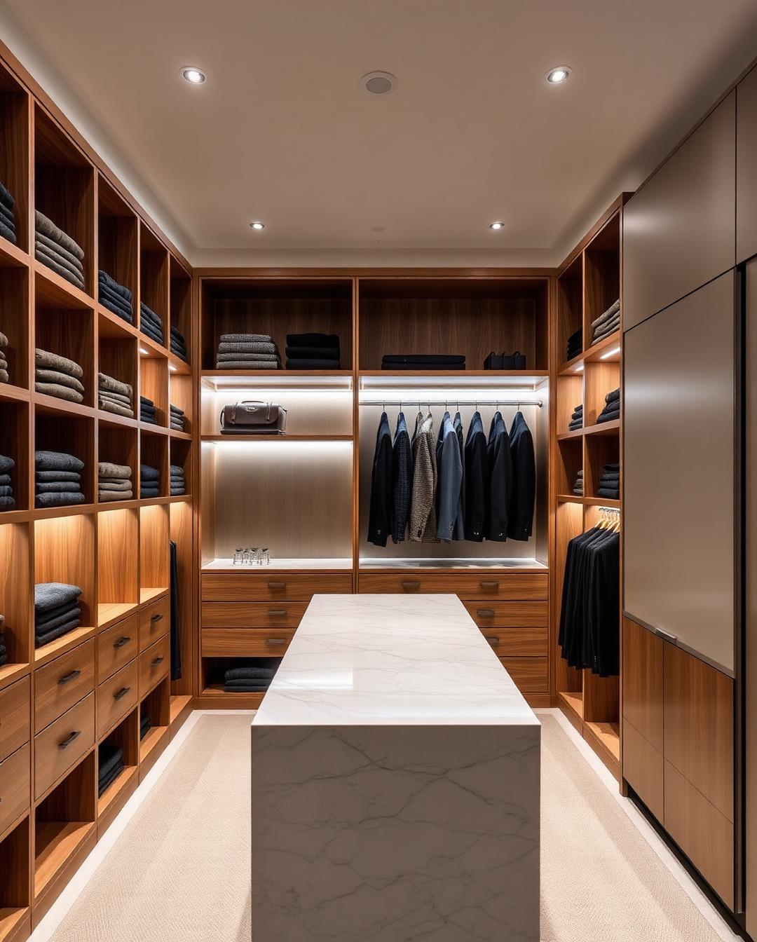 Custom walk-in closet in a California home